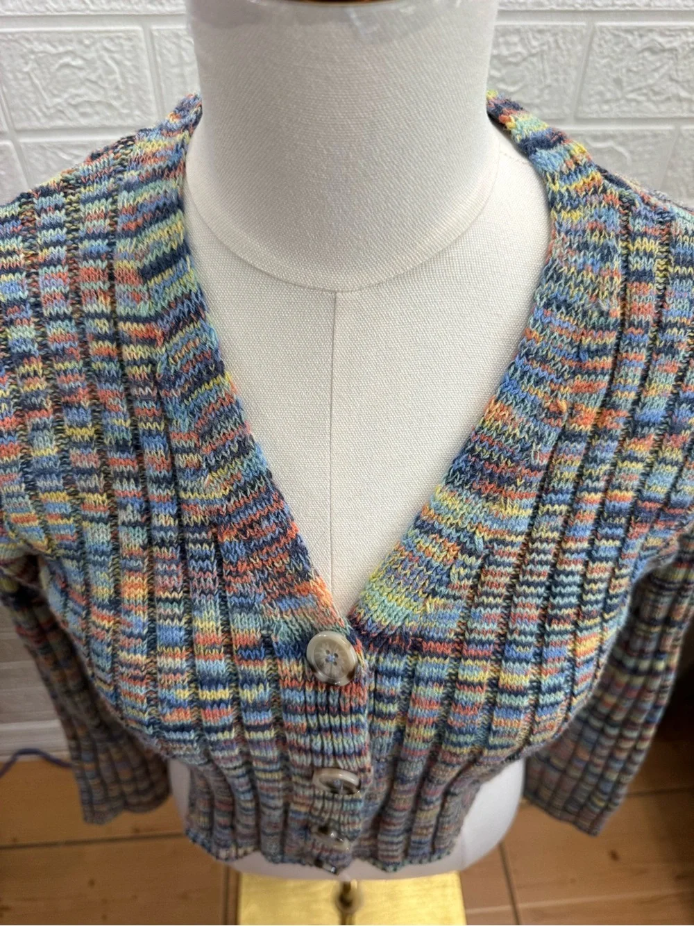 art class Pastel Multicolor Cable Knit Sweater - Picture 4 of 7